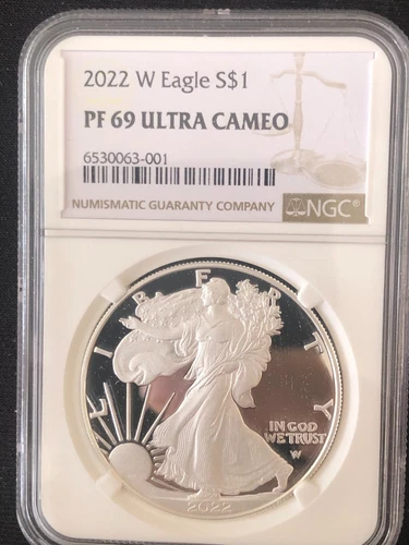 2022 W American Silver Eagle NGC PF  69 Ultra Cameo 1oz .999 Silver Coin