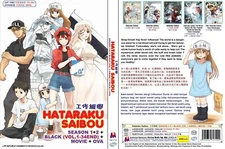 Cells at Work! (Season 1 & 2 + Code Black + OVA + Movie) ~ English Dubbed ~ DVD