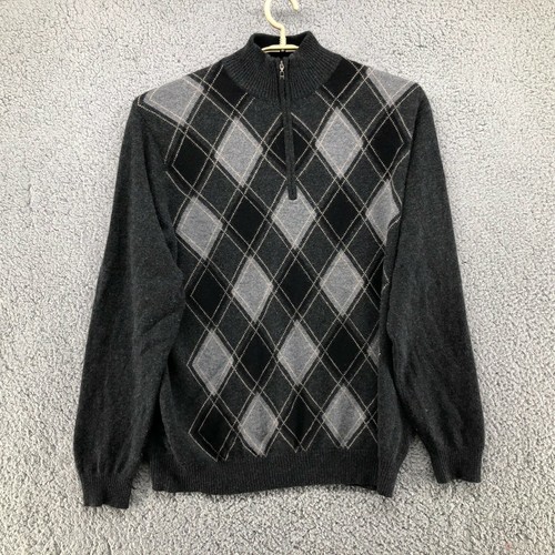 Kinross Cashmere Mens Sweater Large L 