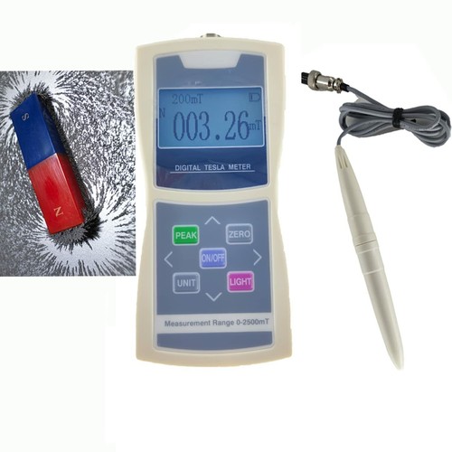 6.3" Digital Tesla Meter Gauss Meter Teslameter Fluxmeter With Radial Hall Probe - Bild 4 von 11