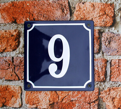 Numéro De Maison En émail N° 3 Bleu/blanc « Handmade