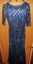 VIJIV Vtg 1920s Long Wedding Prom Dresses 2/3 Sleeve Sequin Party Evening Gown