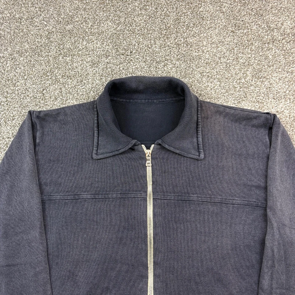 Vintage Prada Milano Sweater Mens 50 Large Navy Blue Full Zip Embroidered Beach - Image 2 of 4