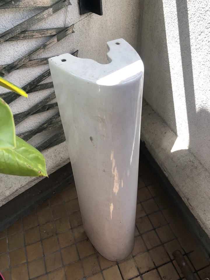 Lavabo Porcher sur colonne / pied + robinetterie + accessoires plomberie - Photo 3/4