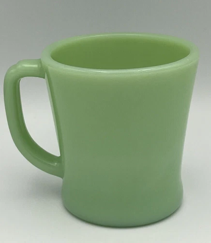 Vtg Jadeite Anchor Hocking Fire King Ware Coffee Mug Cup D Handle Milk Glass 8oz