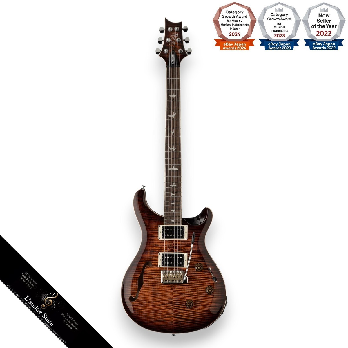 PRS Paul Reed Smith SE Custom24 Semi-Hollow Piezo Orange