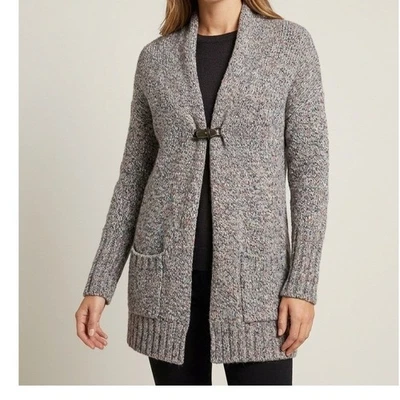 Brunello Cucinelli Cashmere Confetti Knit Long Cardigan Vintage Gray Size Medium