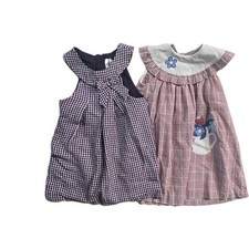 Vintage Samara Girls Dress 5 Plaid Red Blue Graham Lot Of 2