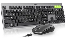 Seenda Wireless Mechanical Keyboard Mouse Set Bluetooth USB Low-Profile Quiet...
