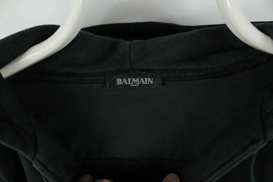 Balmain Zip-Up Rider's Black Hoodies Jacket Men's US XXL / EU 58 - Image 4 of 4