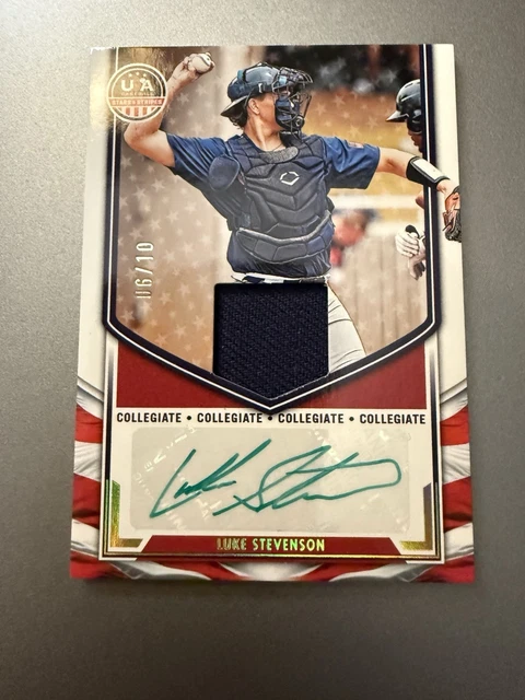 LUKE STEVENSON 2025 Panini USA Baseball Stars & Stripes GU PATCH Auto 6/10!