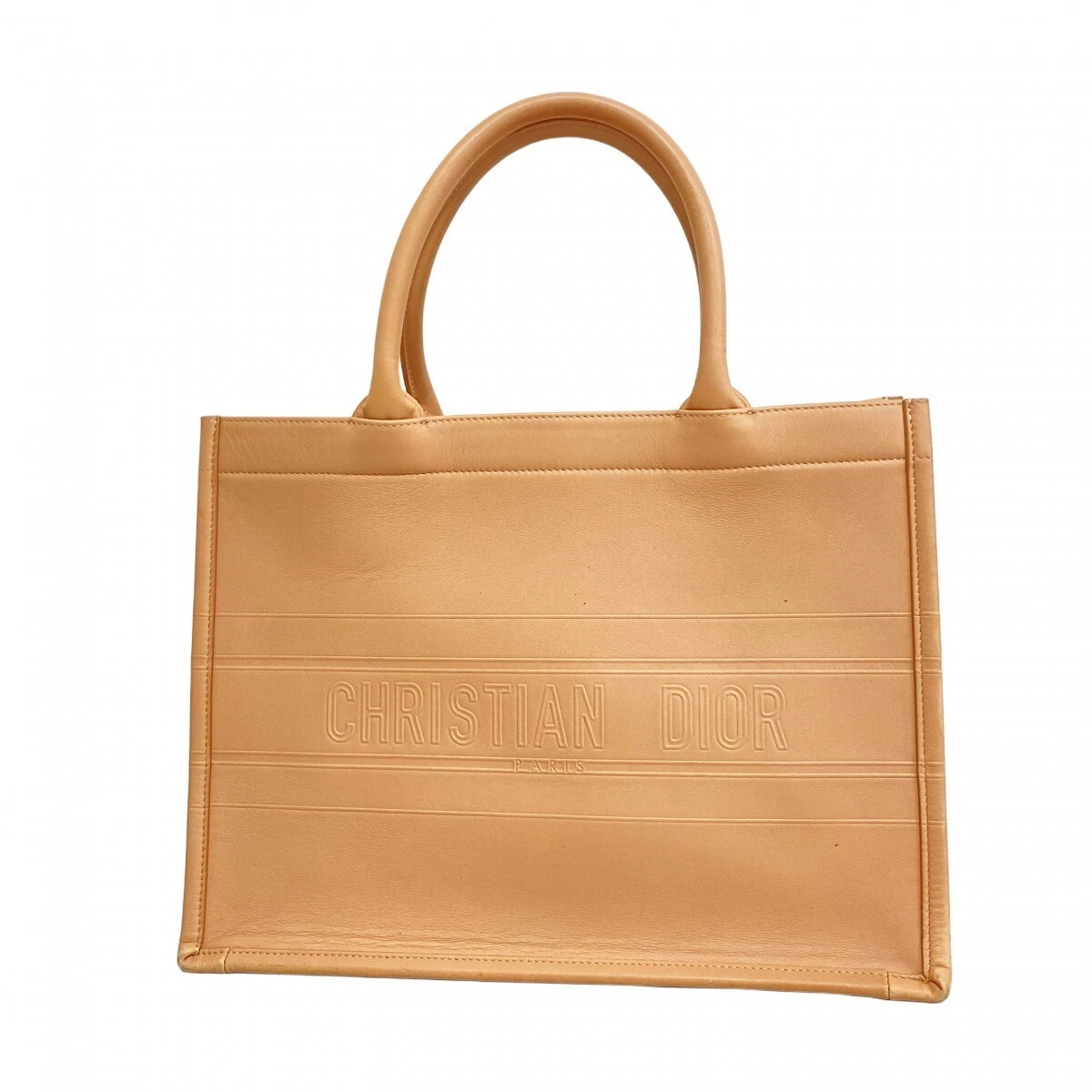 5Db2698 Christian Dior sac fourre tout livre cuir rose beige occasion femme