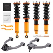 Gewindefahrwerk Dämpfung einstellbar + 2x Querlenker For Honda CR-V CRV 96-01