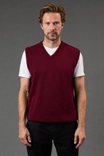 Maine Burgundy Knitted Top Mens Smart Jumpers & Cardigans