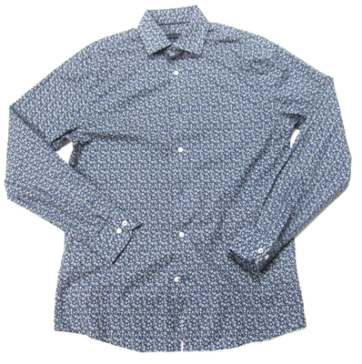 #ad Tommy Hilfiger THFlex Supima Slim Fit Stretch Floral Shirt Blue 15 32 33 M96 $16.00