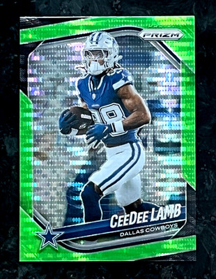 2025 Panini Prizm CeeDee Lamb Neon Green Pulsar Dallas Cowboys