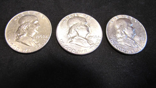 3  Beautiful  Choice Unc 1963 P Franklin Half Dollar 1 is Gem BU+