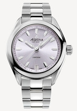 Alpina Women's Comtesse Purple Silver Date Quartz Watch 34 MM AL-240LP2C6B