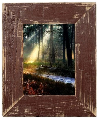 Bilderrahmen aus echtem Alt-Holz im Landhaus-Stil vintage, rustikal Braun - Bild 1 von 4