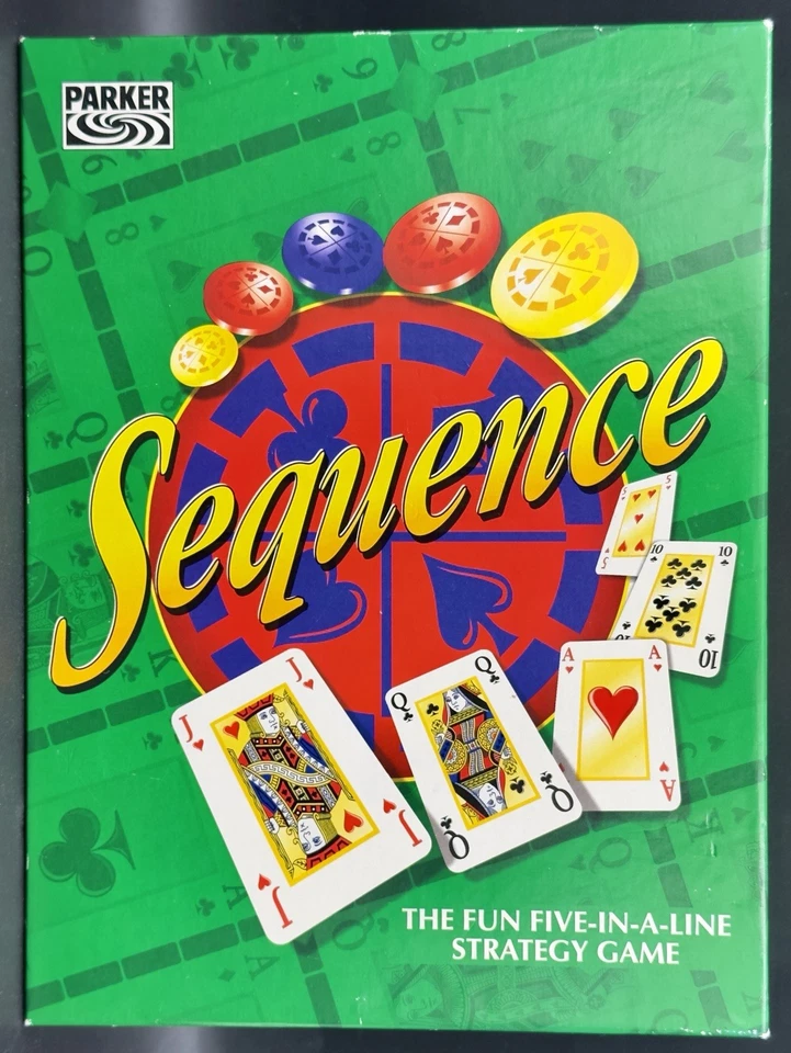 Sequence Five In A Line Strategy Game Board Game Parker 1997 Complete - Image 2 of 4