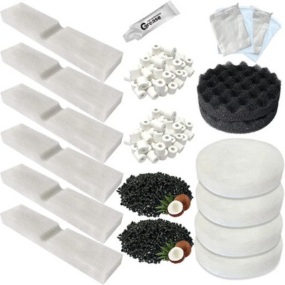 21 PCS Aquarium Media Kits Replacement for Fluval FX4 / FX5 / FX6 Canister Filte