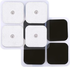 LotFancy TENS Unit Replacement Pads, 40 Pcs 2x2 Snap Electrodes Pads, Reusable T