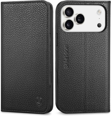 Real Leather Case Wallet for Iphone 17 Pro Max 6.9-Inch | Foldable, Kickstand, R