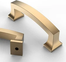 10 Pack 3 Inch(76Mm) Hole Centers Champagne Bronze Kitchen Cabinet Handles, Gold