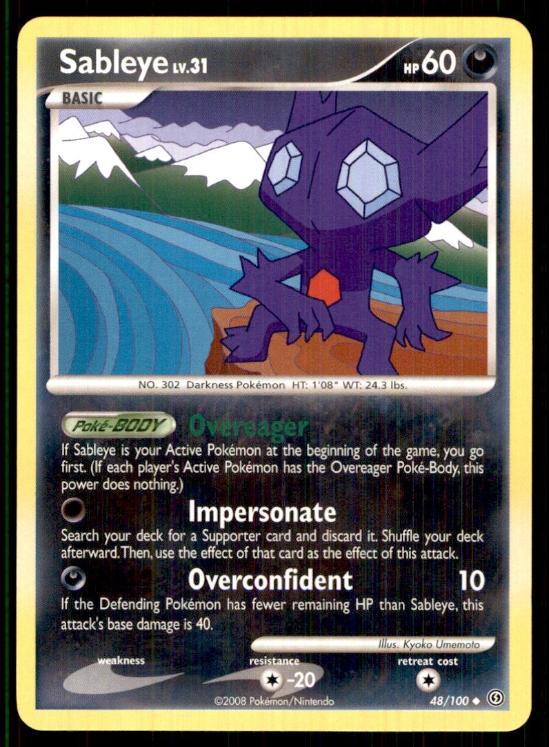 2008 Diamond & Pearl - Stormfront Sableye Basic/Uncommon #48
