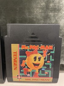 Nintendo NES Games Lot PACMAN and MS. PAC-MAN Tengen Cartridges Untested