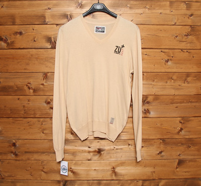 Jersey Zu Elements 1973 Size M Used (Sa1925) Beige Vintage Jumper