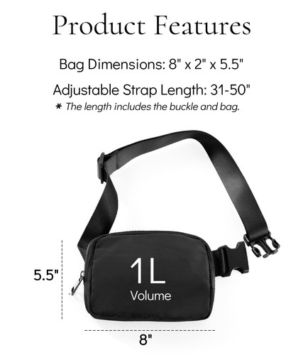Fanny Pack Crossbody Bag Trendy Waterproof Small Sling Cross Body Purse for W... - Picture 5 of 9
