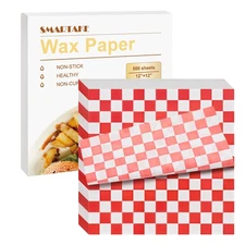 12 x 12 Inches Wax Paper for Food 500 Pcs Non-Stick Hamburger Patty Paper Squ...