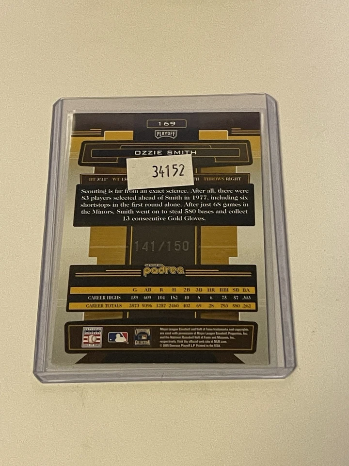 2005 Playoff Absolute #169 Ozzie Smith /150 **034152 - Image 2 of 2
