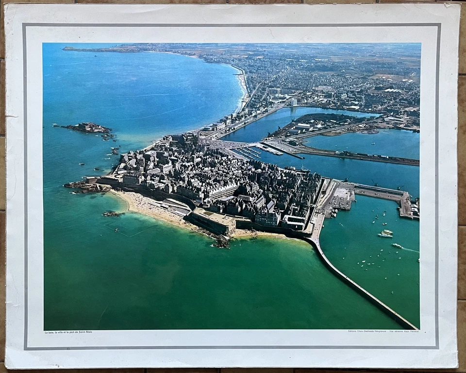 ⛵ Ancienne photographie scolaire CDN - Port et baie de Saint-Malo (Bretagne) - Photo 1/1