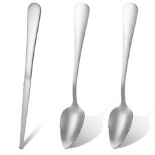 Grapefruit Spoons 3 Set 2 Stainless Steel Grapefruit Spoons with Serrated Edge