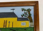 Framed Pat Lausch Reverse Painting Folk Art of Barn with Silo and Apple Tree — photo 6