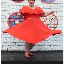 Jay Godfrey Orange Party Dress Size 16 Fit & Flare Party Wedding Romantic $437