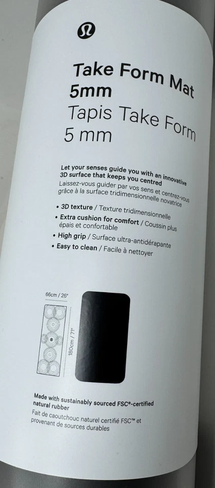 Estera de yoga Lululemon Take Form 5 mm negra maciza LU9AH8S NEGRA 26"x71" Foto 2 de 3