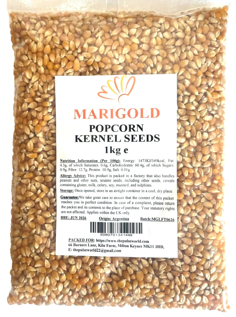 Marigold 1KG Popcorn Kernel Seeds | Stove-top & Microwave Popcorn