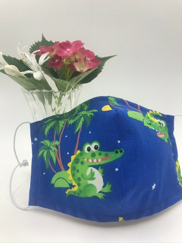 NEU Krokodil Erwachsene Stoff Gesichtsbedeckung Abdeckung Maske 100% Baumwolle Filtertasche - Bild 2 von 4
