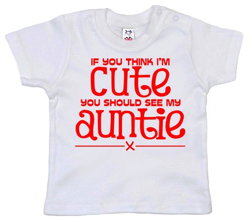 Camiseta bebé tía "Si piensas que soy linda ve a mi tía" sobrina sobrino regalo - Imagen 3 de 11