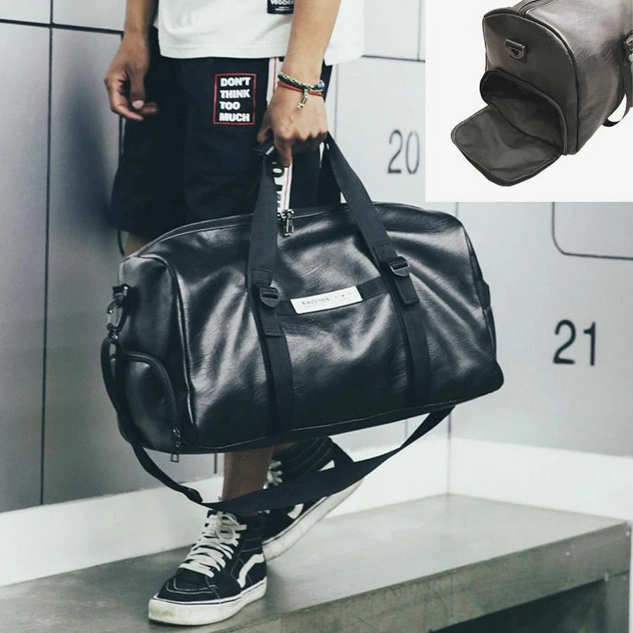Leather sports bag deals