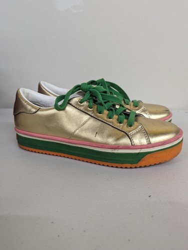 Marc Jacobs Womens Empire Sneakers Multi Color Lace Up Shoe Gold Size 40 / 10 US - Picture 2 of 10