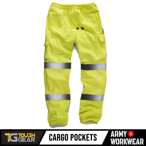 Pantaloni da jogging Hi Viz Combat pantaloni da lavoro pantaloni da jogging spessi in pile con spazzola - Foto 4 di 6