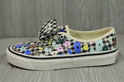 VANS X SANDY LIANG AUTHENTIC Sneakers Skate Shoes Gingham Floral Black 9 - 10