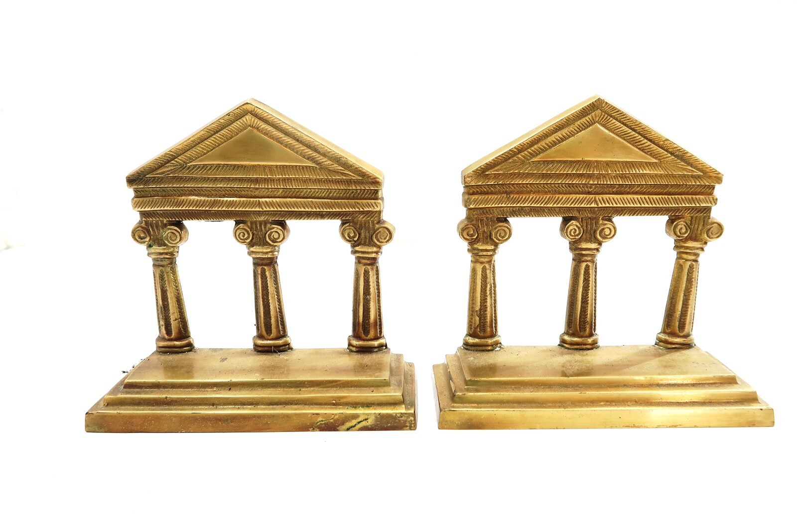 Vintage Greek Roman Colosseum Solid Brass Bookends 6.75 Inch Tall India