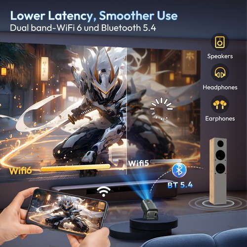 4K Mini Projector 30000 Lumen LED 1080P WiFi Bluetooth UHD Portable Home Theater - Picture 26 of 32