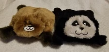 ZippyPaws 2-Pack Squeakie Pads Brown Bear and Panda Bear Dog Puppy Toys--Used!