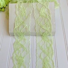 2 Yards Light Green Floral Ribbon Lace Mesh Trim /Sewing/Crafts/Bridal/3" Wide